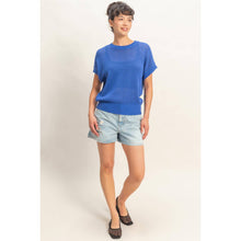 Load image into Gallery viewer, Aspen- Open-Knit Dolman Sleeve Top