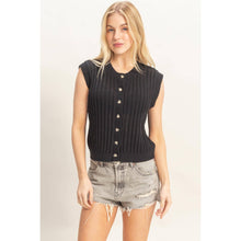 Load image into Gallery viewer, Reagan- Sleeveless Ribbed Button Top