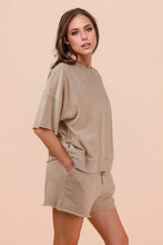 Load image into Gallery viewer, Sylvia -Mineral Washed Knit Casual Top & Shorts
