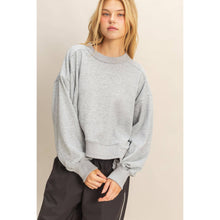 Load image into Gallery viewer, Catalina-Layered Hem Sweatshirt With Raw Edges
