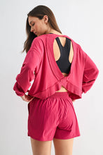 Load image into Gallery viewer, Lennen- Crescent Pima Cotton Open Back Long Sleeve Tee