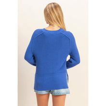 Load image into Gallery viewer, Melissa- Raglan Long Sleeve Side Slit Sweater
