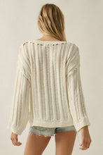 Load image into Gallery viewer, Tegan- Semi-Sheer Ladder-Knit Loose-Fit Sweater