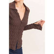 Load image into Gallery viewer, Reese- Textured Button-Up Collared Top