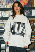 Load image into Gallery viewer, MIZ | Polka-Dot Applique Mock-Neck Sweatshirt