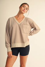 Load image into Gallery viewer, Sylvia- Exposed Seam V-Neck Pocket Pullover