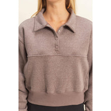 Load image into Gallery viewer, Nova- Collar Snap Buttoned Sweatshirt
