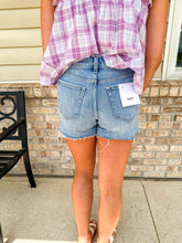 Load image into Gallery viewer, James- HIGH RISE RAW SIDE STEP HEM SHORTS
