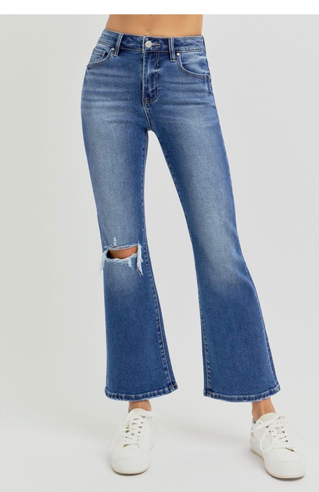 Blake- High Rise Crop Flare Jeans