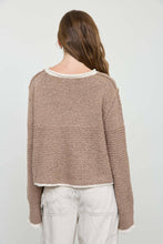 Load image into Gallery viewer, Melanie-Contrast Trim Knit Long Sleeve Sweater
