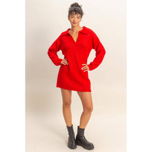 Load image into Gallery viewer, Kalee- Polo Long Sleeve Sweater Dress
