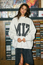 Load image into Gallery viewer, MIZ |  Polka-Dot Applique Mock-Neck Sweatshirt
