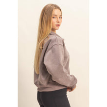 Load image into Gallery viewer, Nova- Collar Snap Buttoned Sweatshirt
