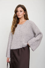 Load image into Gallery viewer, Lottie- Fuzzy Knit Button Down Boxy Cardigan Sweater
