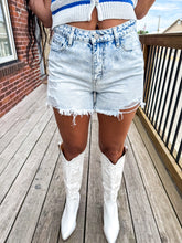 Load image into Gallery viewer, Ozzy- High Rise Distressed Shorts
