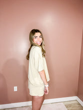 Load image into Gallery viewer, Sylvia -Mineral Washed Knit Casual Top &amp; Shorts
