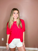 Load image into Gallery viewer, Josie- Oversized Ribbed Short Sleeve Tee
