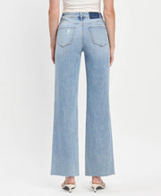 Load image into Gallery viewer, Kolter- High Rise Clean Cut Raw Hem Wide Leg Jeans
