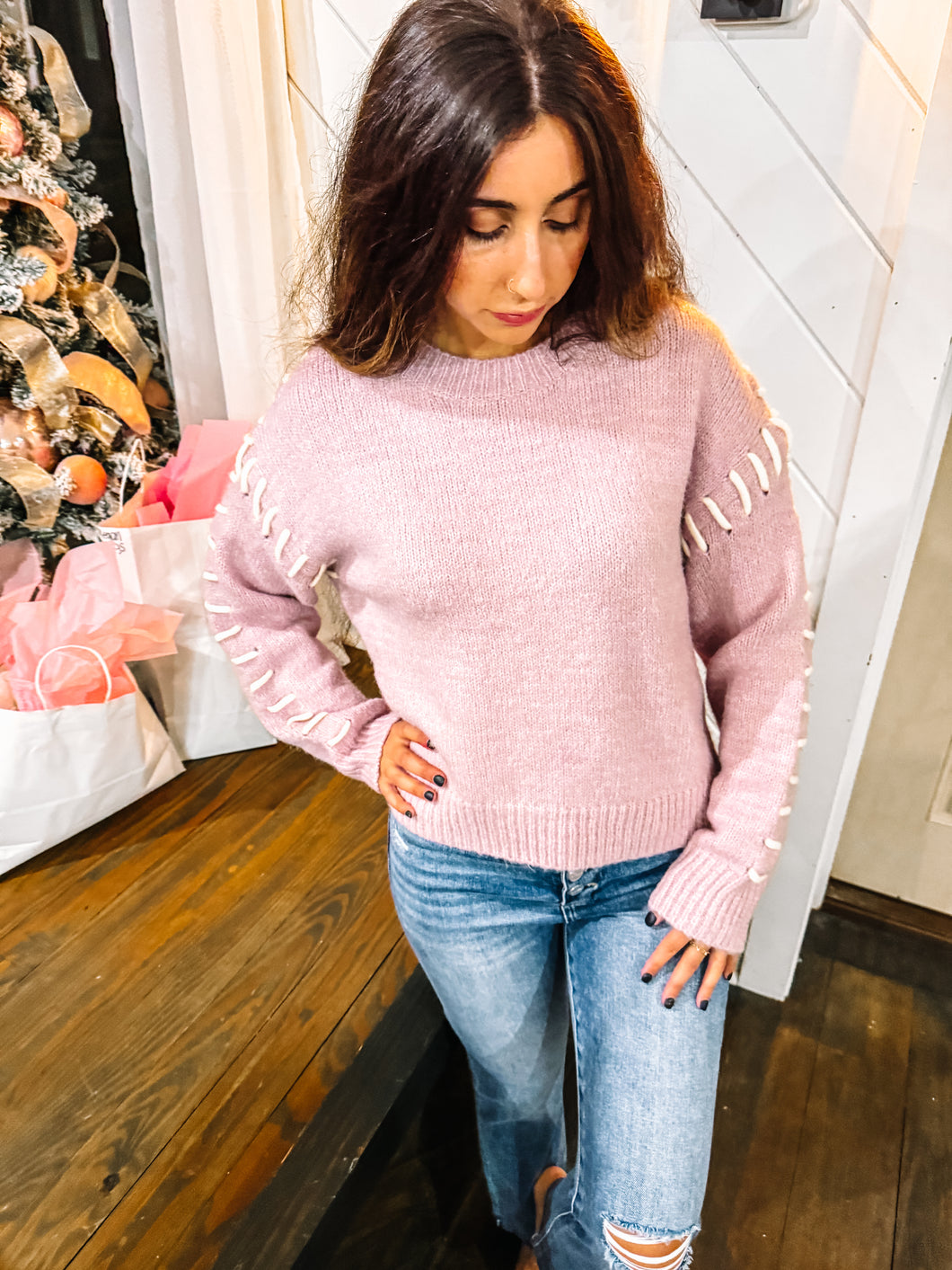 Erika- Stitch Detail Sweater Top