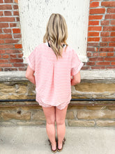 Load image into Gallery viewer, April- Striped Relaxed Fit Short Sleeve Top And Shorts Set
