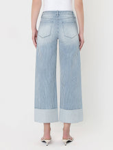 Load image into Gallery viewer, Easton- HIGH RISE CUFFED STRIPED JEANS
