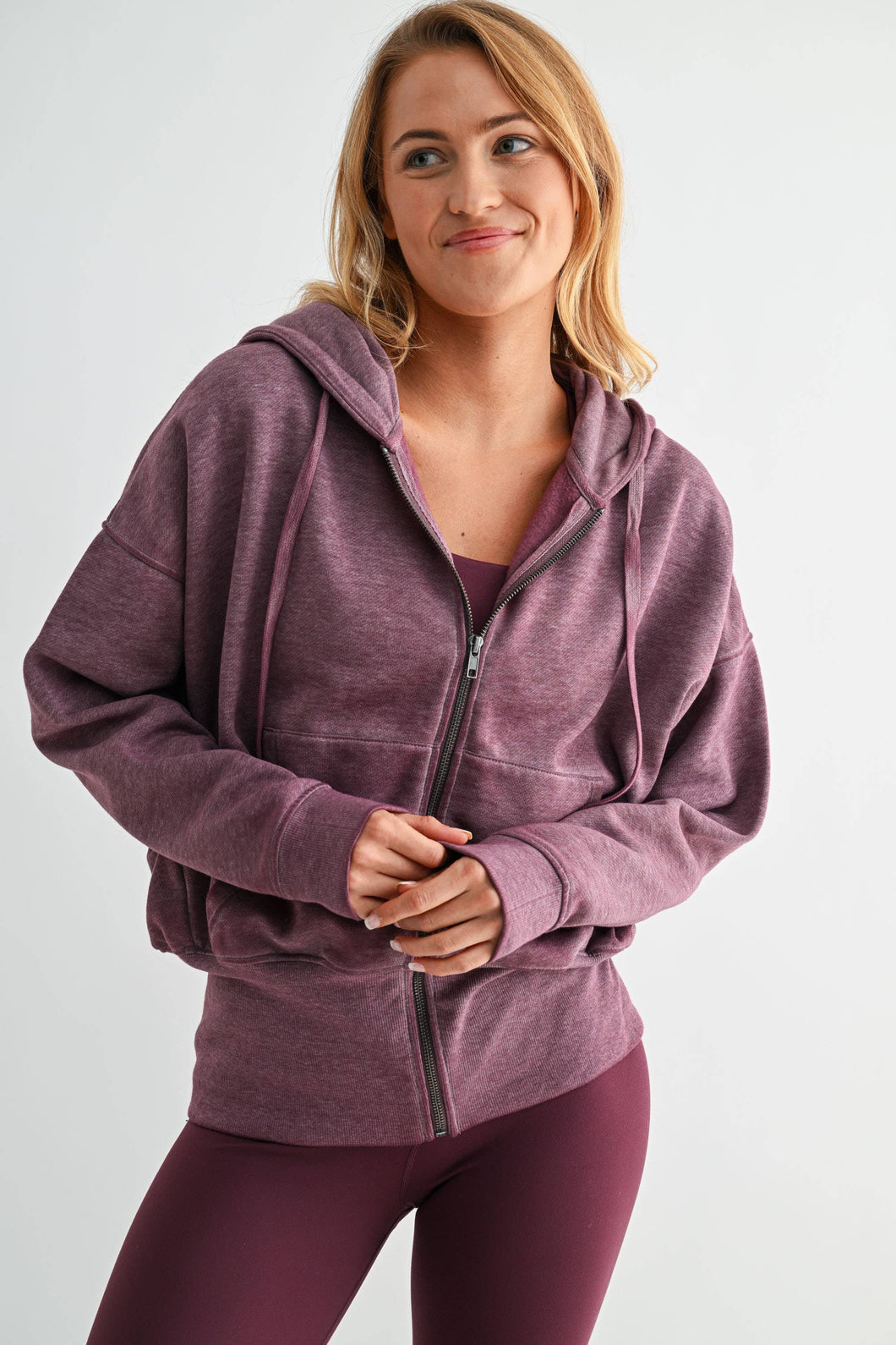 Valerie- Fleece Hoodie Jacket with Tapered Sleeves