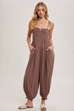 Load image into Gallery viewer, Shirley- GAUZE SMOCKED BUTTON FRONT JUMPSUIT
