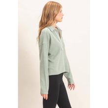 Load image into Gallery viewer, Zoey- Ribbed Collared Pullover Top

