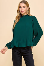 Load image into Gallery viewer, Briar-Pleated Mock Neck Top
