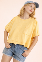 Load image into Gallery viewer, Greta- Mineral Washed Oversized Crop Comfy Knit Top
