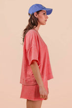 Load image into Gallery viewer, Darcy - Mineral Washed Knit Casual Top &amp; Shorts SET
