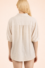 Load image into Gallery viewer, Caroline -Stripe Half Puff Sleeve Shirt Top
