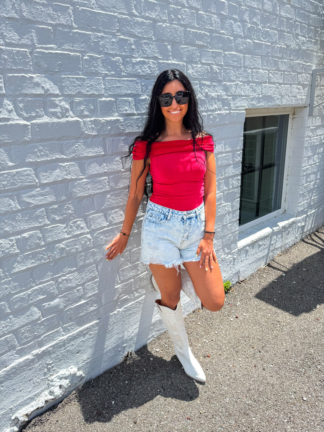 Mara- Off-The-Shoulder Side Ruched Top