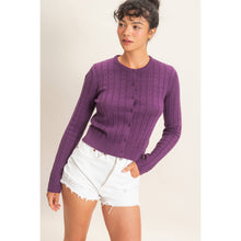 Load image into Gallery viewer, Cove- Pointelle Button-Down Cardigan
