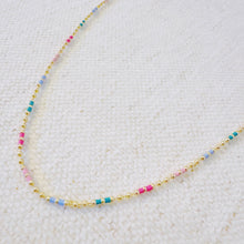 Load image into Gallery viewer, Color Pop Ball Chain Necklace – Dainty Beaded Chain with a Playful Rainbow Touch
