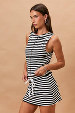 Load image into Gallery viewer, Lettie- Sleeveless High Neck Strip Knit Top
