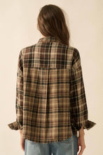 Load image into Gallery viewer, Lisa- Colorblock Plaid Flannel Button-Up Shirt
