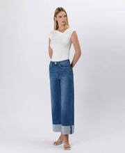 Load image into Gallery viewer, Aiden- HIGH RISE CUFFED ANKLE WIDE LEG JEANS
