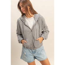 Load image into Gallery viewer, Holly- Gray- Hooded Zip-up Jacket
