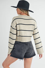 Load image into Gallery viewer, Cami- Cropped Striped Sweater
