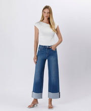 Load image into Gallery viewer, Aiden- HIGH RISE CUFFED ANKLE WIDE LEG JEANS

