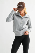 Load image into Gallery viewer, Sofia- Harbor Waffle Knit Half-Button Pullover
