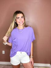 Load image into Gallery viewer, Adley- Oversized Ribbed Short Sleeve Tee
