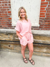 Load image into Gallery viewer, April- Striped Relaxed Fit Short Sleeve Top And Shorts Set
