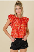 Load image into Gallery viewer, Mila- Floral Print Ruffle Sleeve Top
