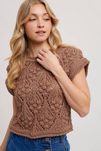 Load image into Gallery viewer, Holly- KNIT SWEATER SHORT SLEEVE TOP
