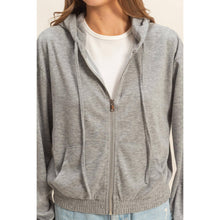 Load image into Gallery viewer, Holly- Gray- Hooded Zip-up Jacket
