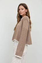 Load image into Gallery viewer, Melanie-Contrast Trim Knit Long Sleeve Sweater

