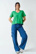 Load image into Gallery viewer, Tamika- Pima Cotton Blend V-Neck Tee
