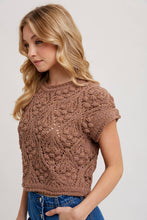 Load image into Gallery viewer, Holly- KNIT SWEATER SHORT SLEEVE TOP

